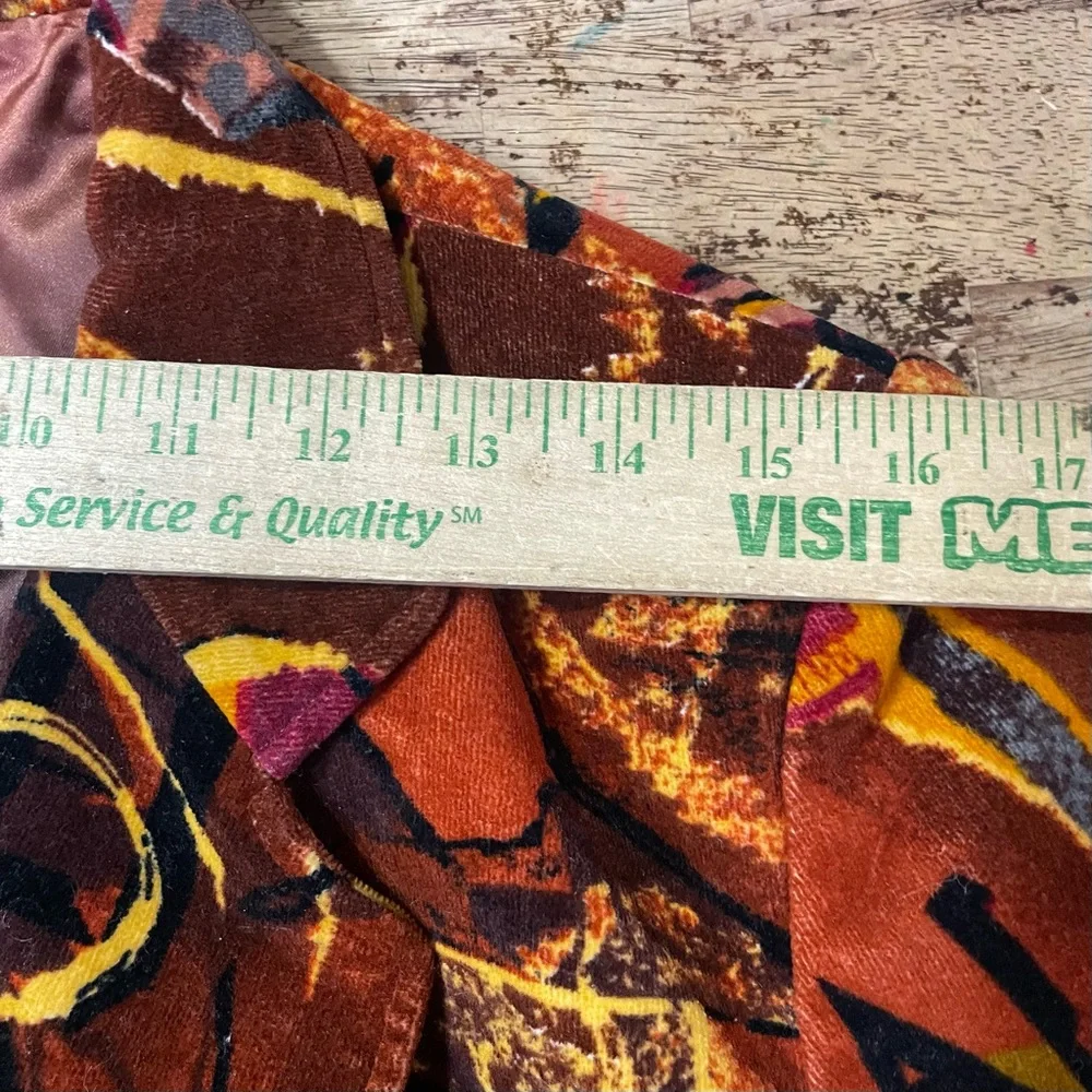 Rare KENZO JEANS 90s Velvet Collage Print Jacket Great Wave Hokusai Label FR 40 - Picture 5 of 10